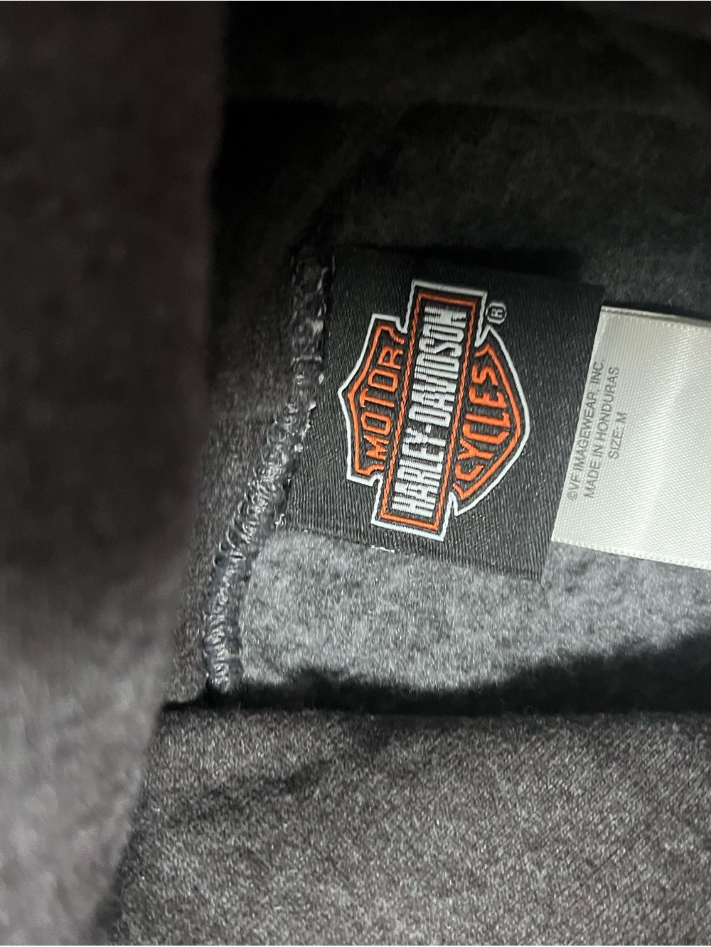 Harley-Davidson Dark Gray Hoodie with Vintage Logo Gasoline Alley Red Deer AB - Picture 4 of 4